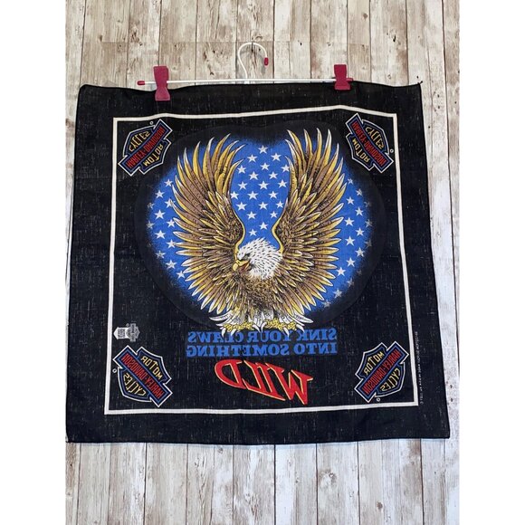 Harley-Davidson Eagle Bandana 100% Cotton Sink Your Claws Into Something Wild De - Picture 5 of 5